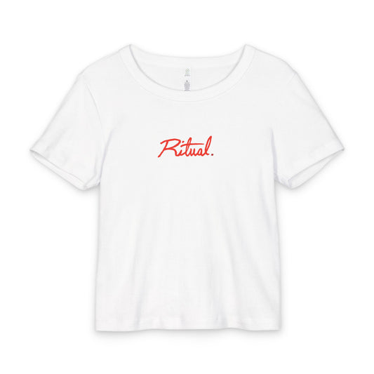 Ritual Baby Tee in White, front
