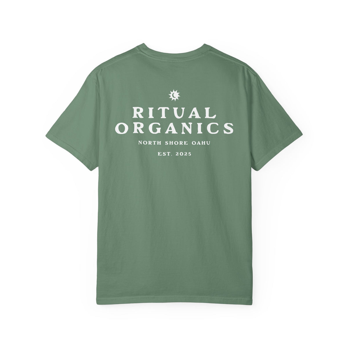 Ritual Organics Eclipse Tee in Light Green, back