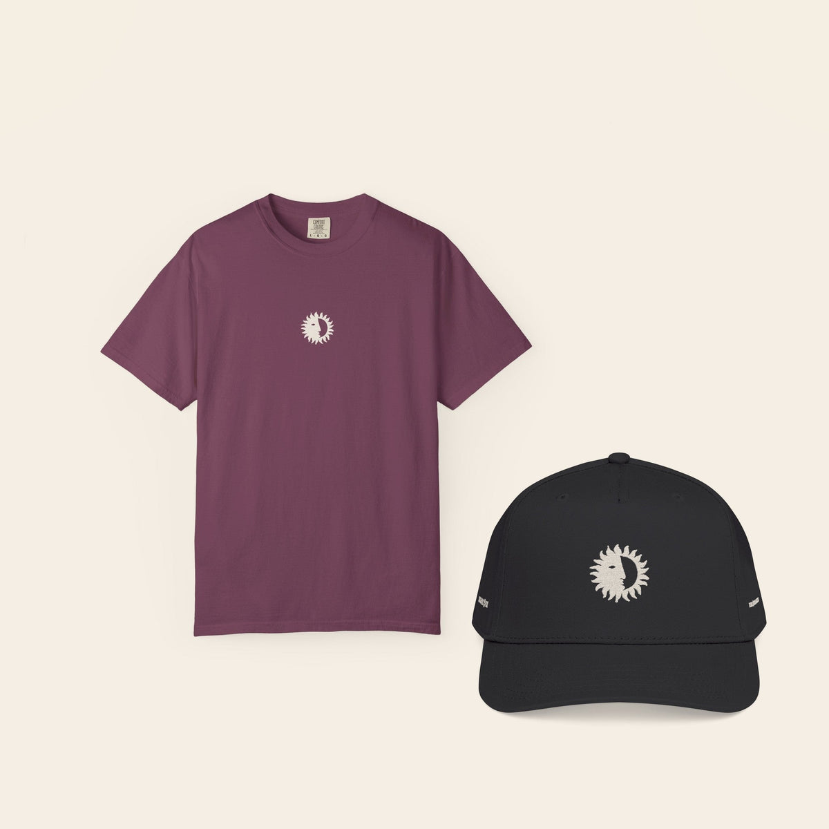 The Uniform: Eclipse Tee in Berry and the All Black Shine On Cap