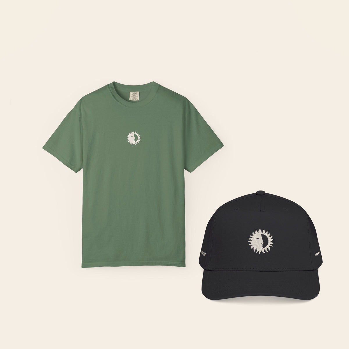The Uniform: Eclipse Tee in Light Green and the All Black Shine On Cap